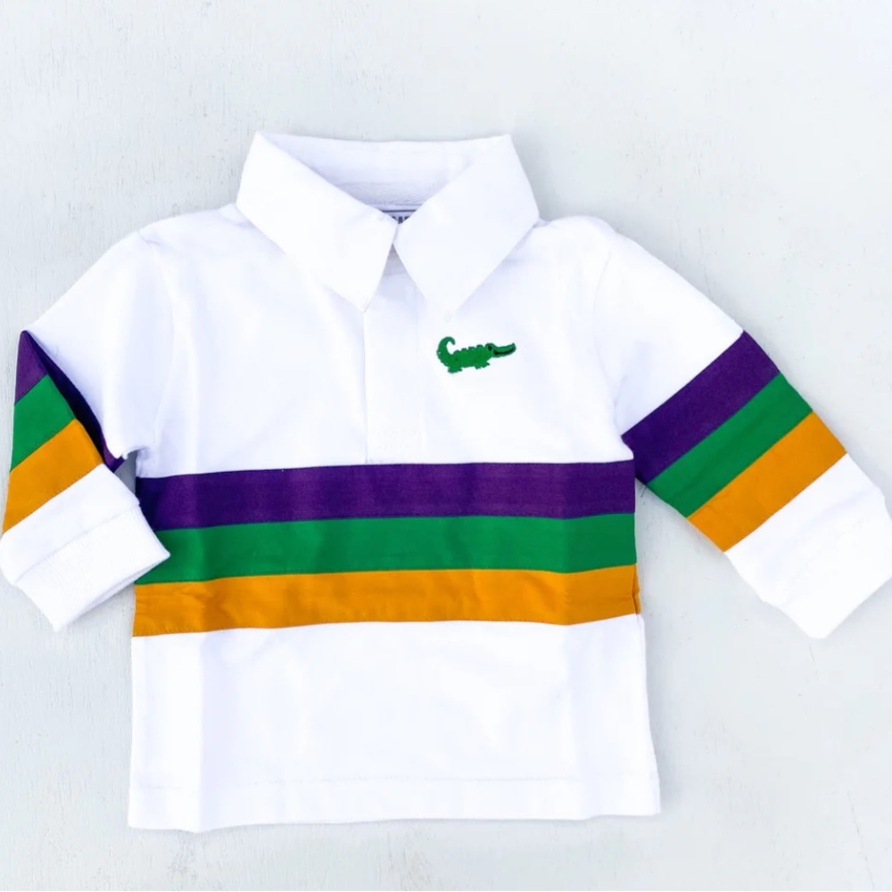 Mardi Gras Rugby Polo Shirt Sz 18 Mos